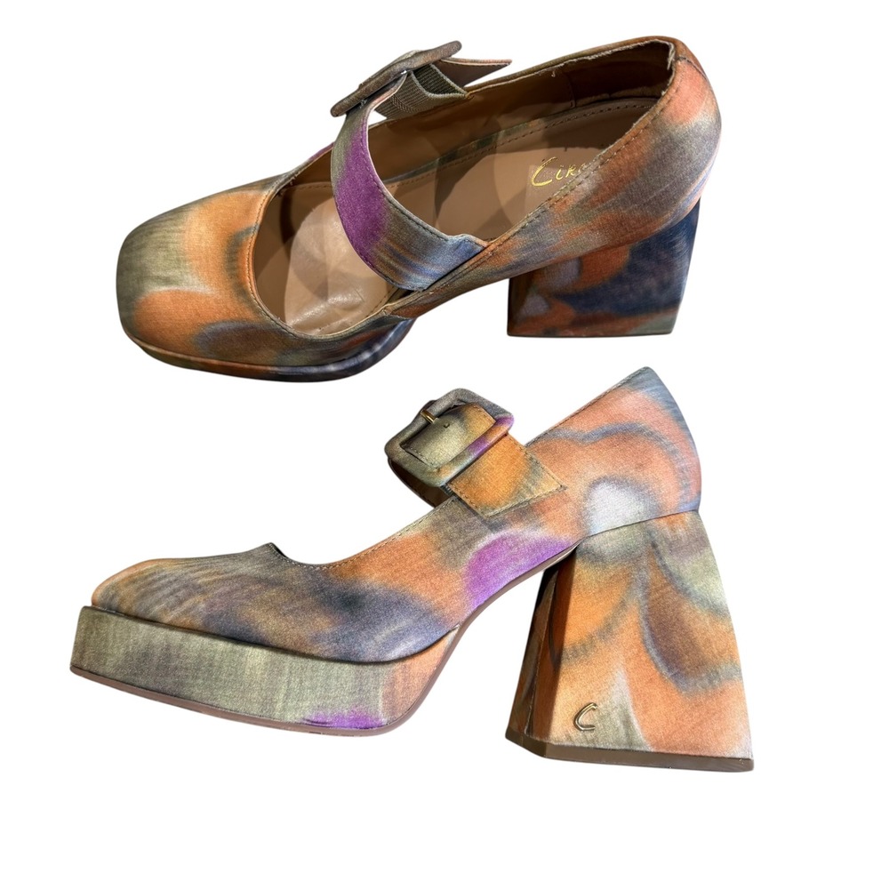 Circus Sam Edelman Kay Platform Mary Jane Size 6 Tan Abstract Retro Mod Fairy - Picture 15 of 16